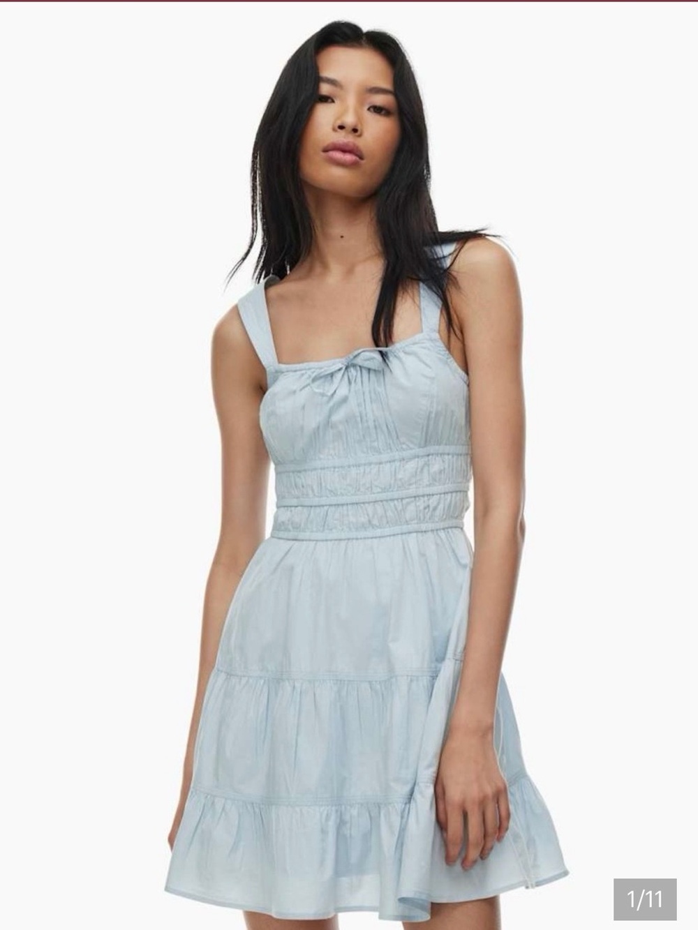 Aritzia Sunday Best Martine Poplin Dress Cruise Blue M